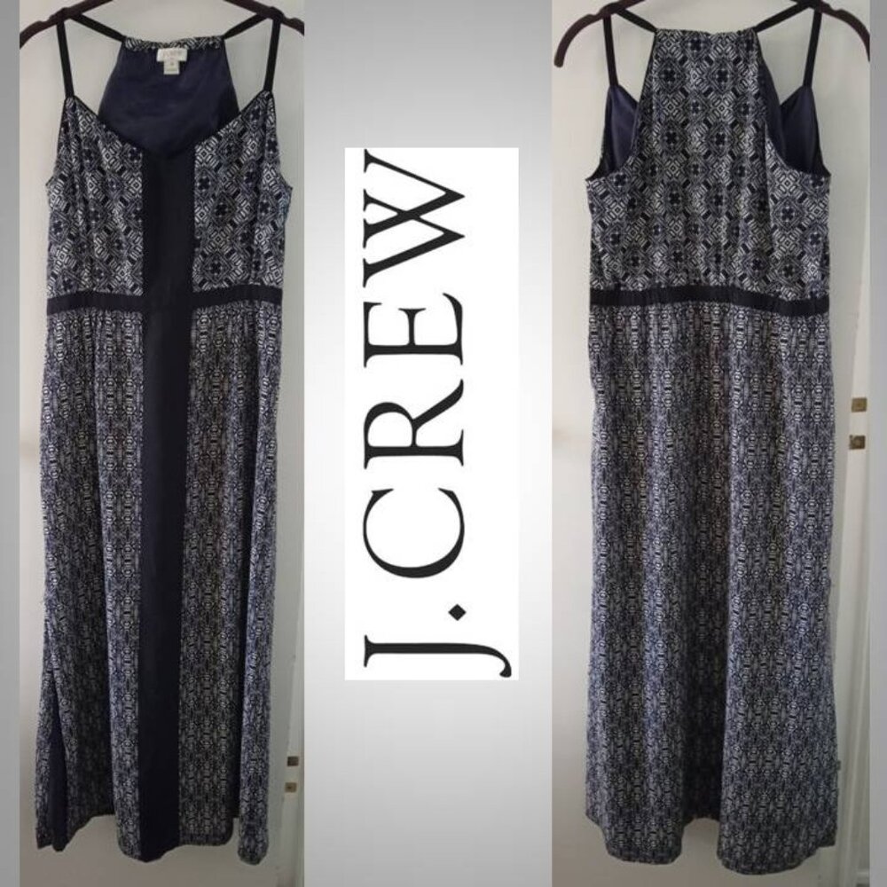 J. Crew dress size 8 blue / white long